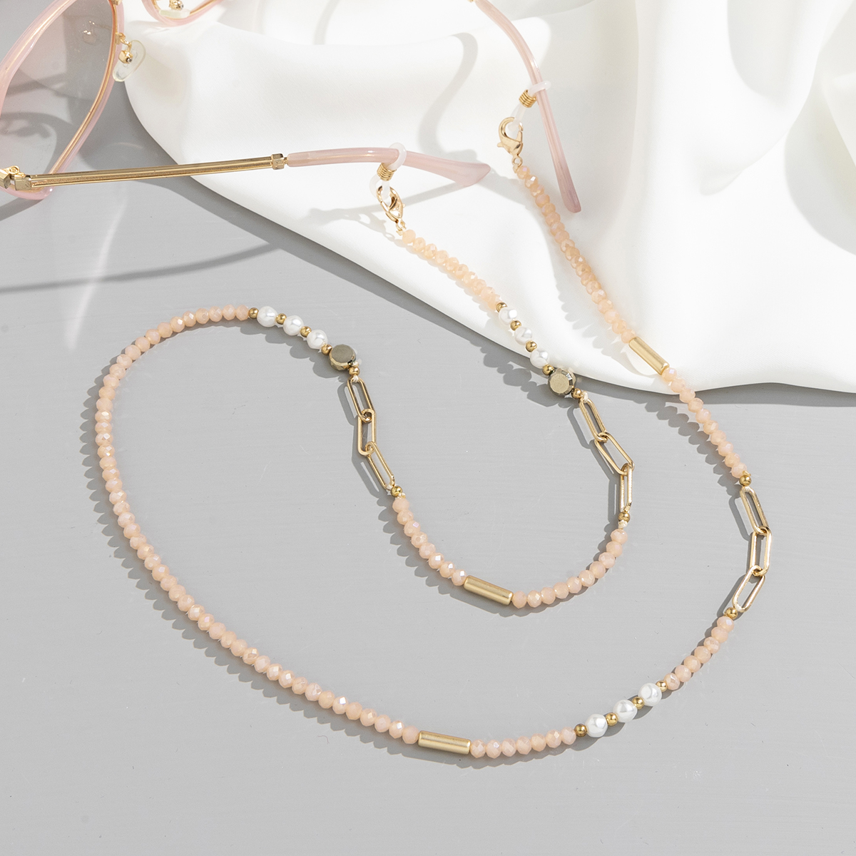 Colorful Chain Mask Chain, Fashionable Anti loss Glasses Lanyard Pink - Shop at LoveMi