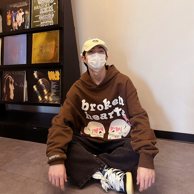 Skeleton Niche Loose Fitting Men's Hooded Sweater