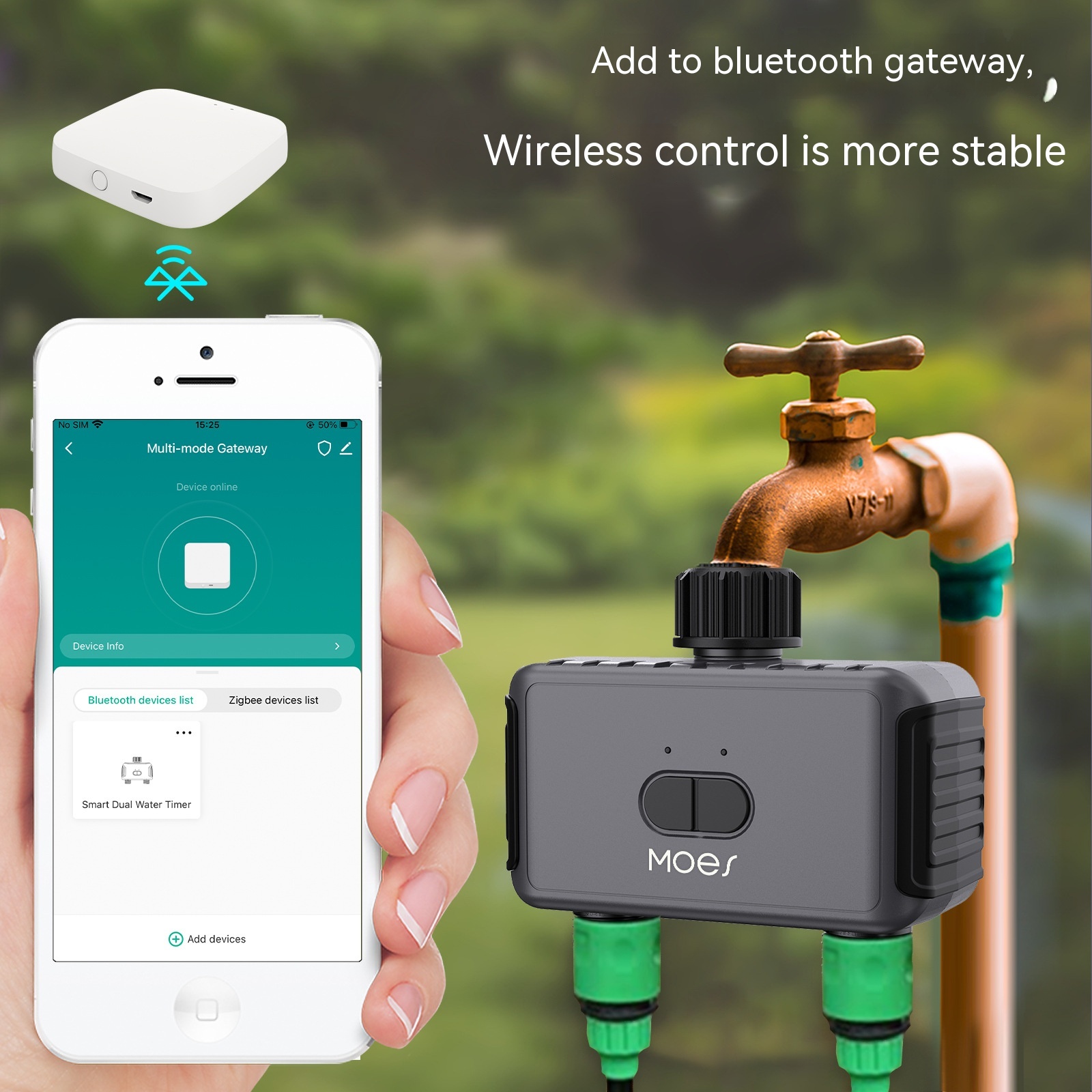 Bluetooth Graffiti Smart Home Double Outlet Irrigation Water Valve App - Image 9