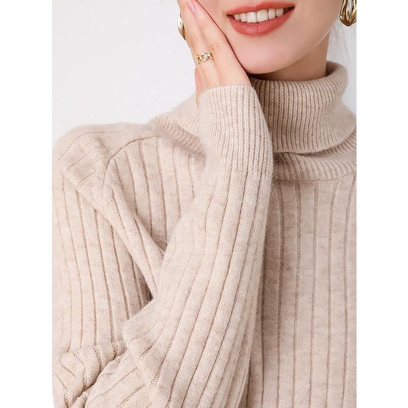 Title 5, Fashion Simple Solid Color Thick Turtleneck Swe...