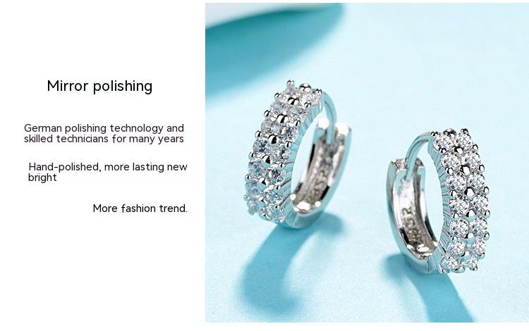 Title 3, Elegant Round S925 Sterling Silver Double Row D...