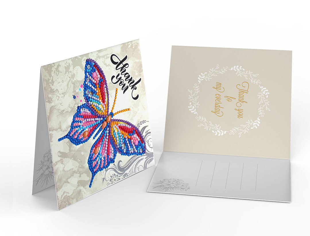 Birthday Card Thank You Card DIY Dot Diamond Blessing Card 5D Diamond Painting