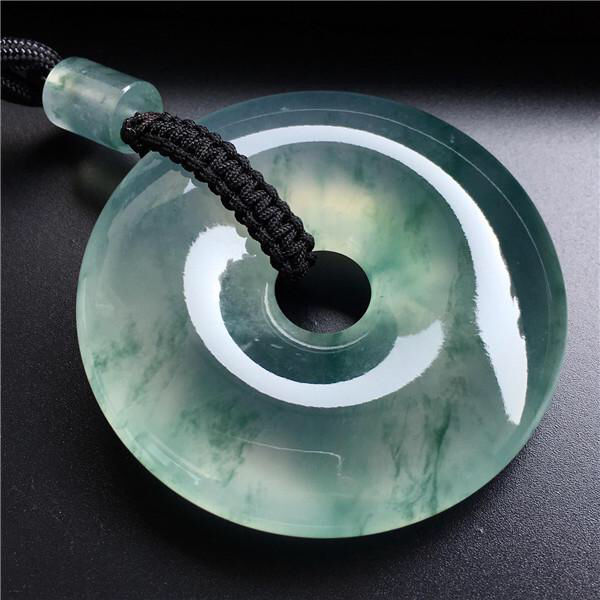 Title 2, Ice Seed Floating Flower Jade Pendant Necklace