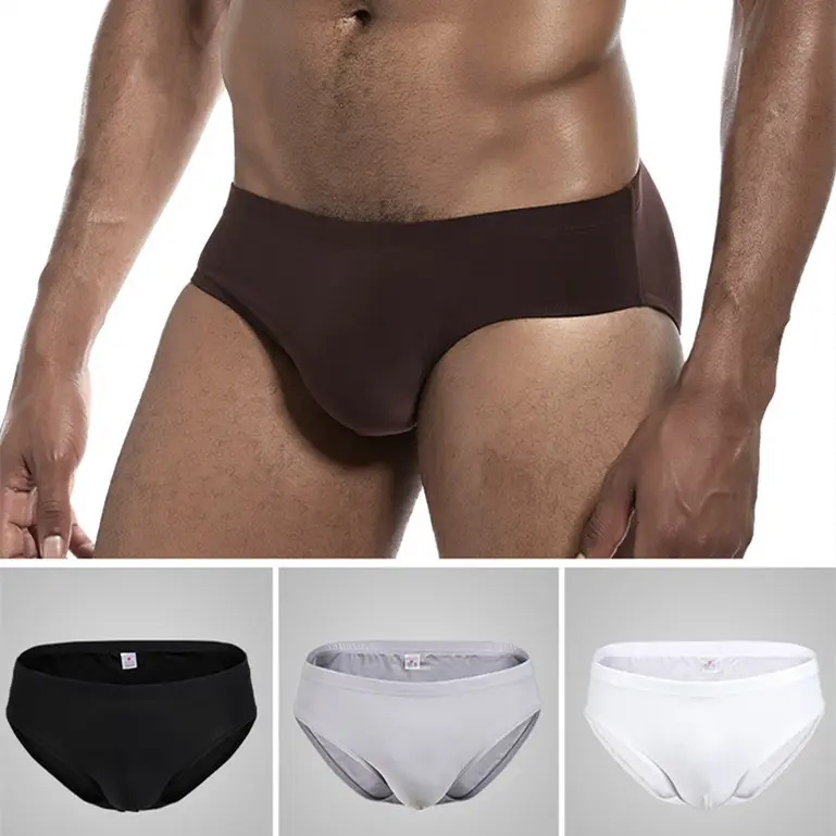 Men's Solid Color Low Waist Polyester Ice