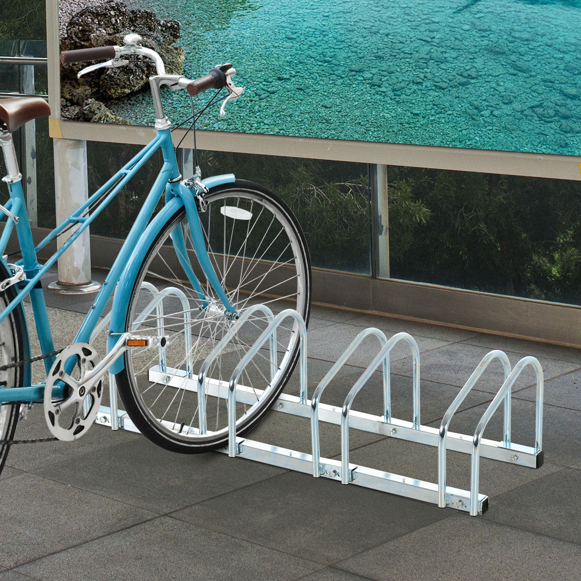 Bicycle Rack Parking Floor Or Wall Mounted Storage Locking 179L X 33W X 27H 5 — image 8