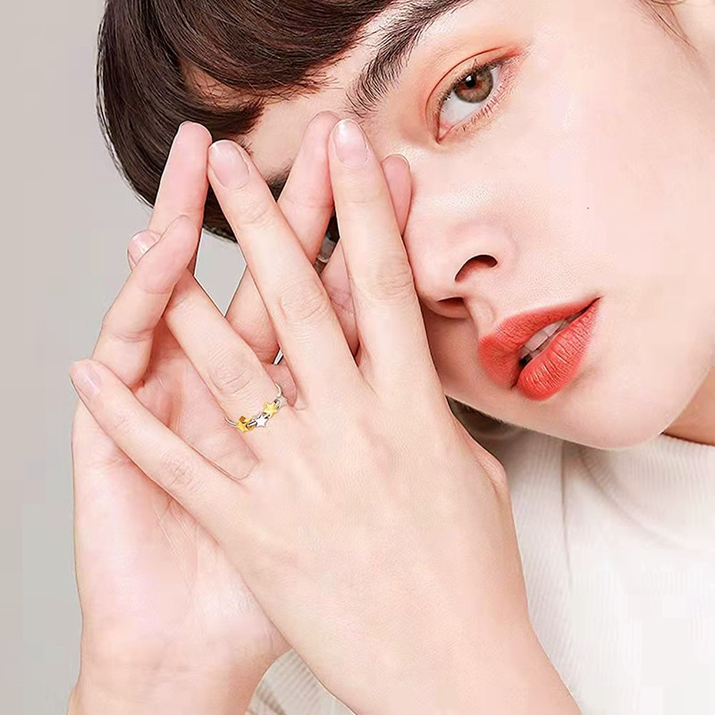 Pentagram Turns Ring Female Independence Personality