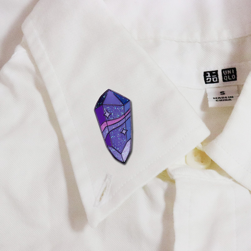 Amethyst Shaped Brooch Jacket Jeans Fashion Jewelry