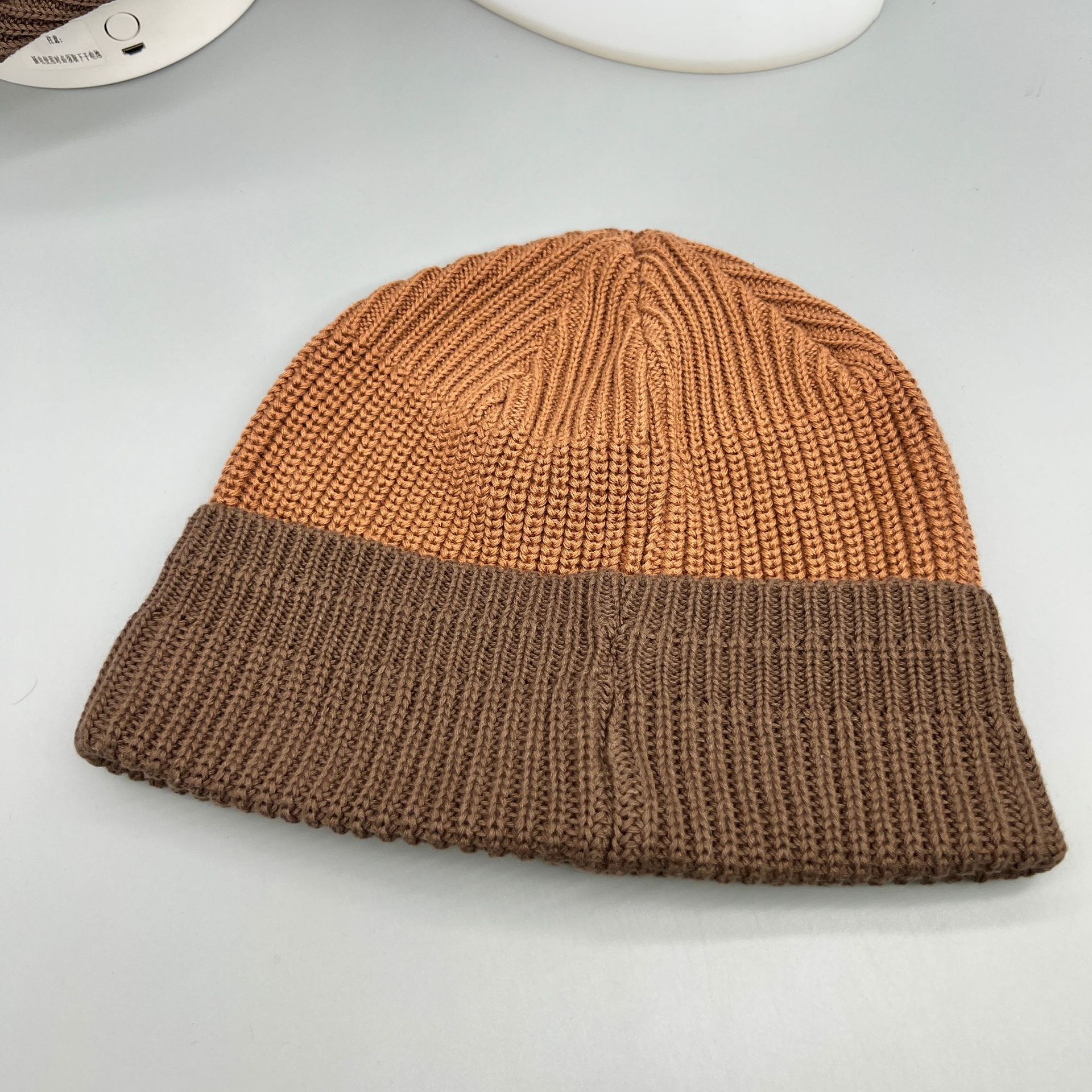 Title 3, Color Blocked Knitted Hat Vintage Fashion