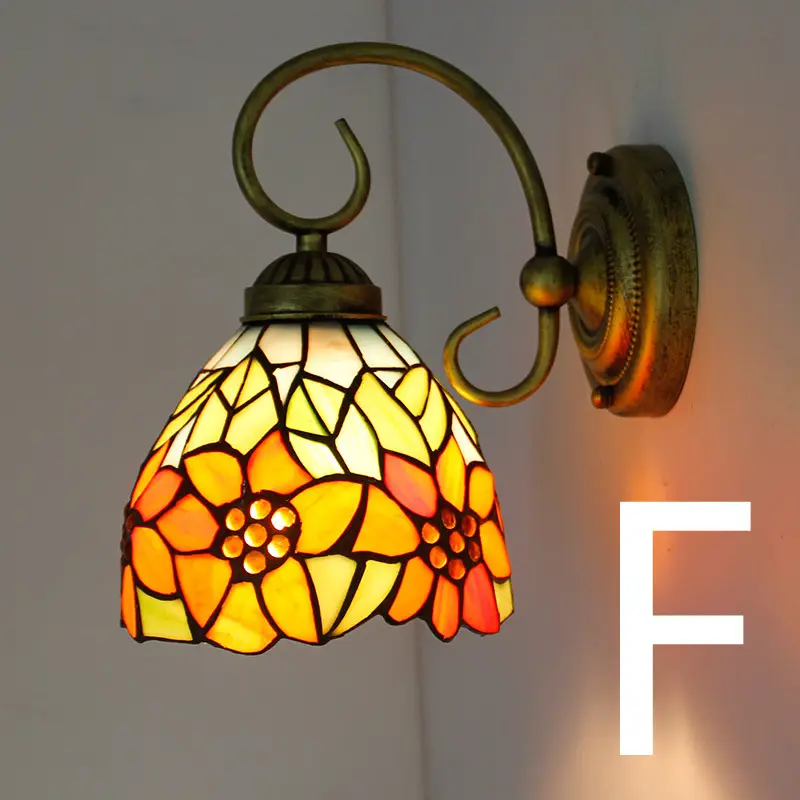 Aisle Corridor Colored Glass Wall Lamp Stained