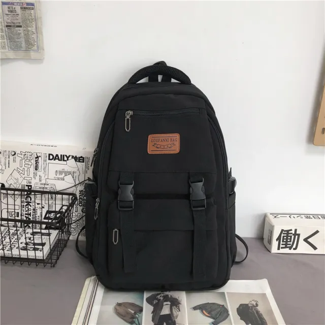 Korean Version Of Large capacity Junior High School High College Students Shoulder Bag Black - Shop at LoveMi