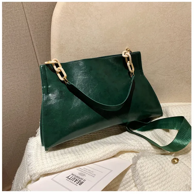 Large Capacity Lightweight One Shoulder Simple Crossbody Bag Green - Shop at LoveMi