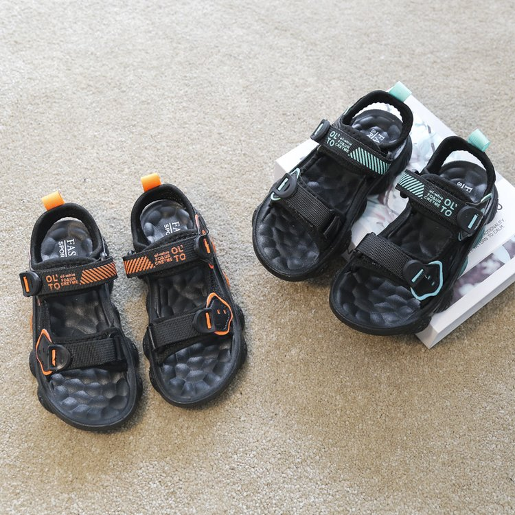2025 New Summer Boys Sandals, Big Kids Soft Sole Non-slip Trendy Soft Leather Beach Shoes For Boys