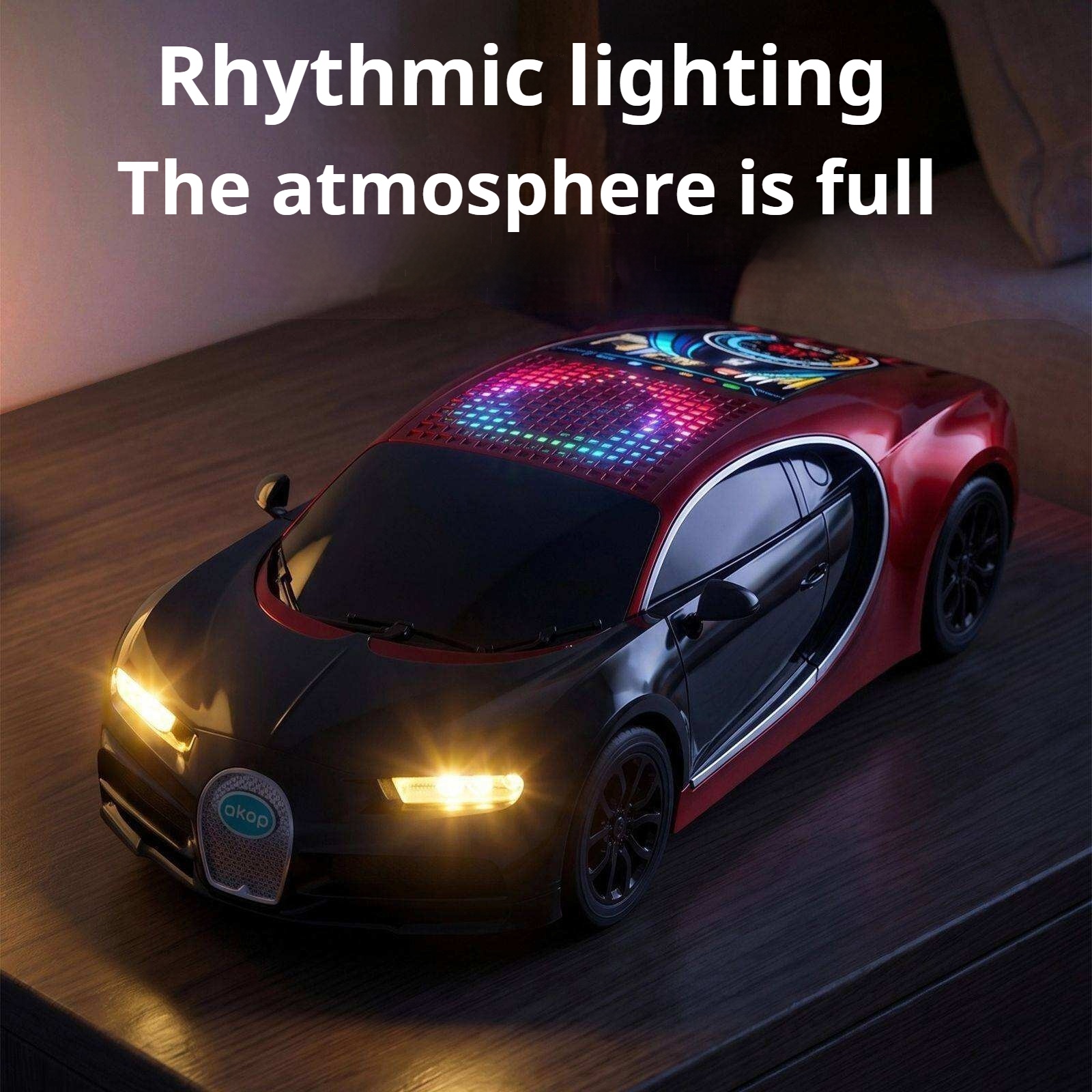 KP-848 Bluetooth Speaker Factory Direct Metal Car Model Speaker Toy Car With Ambient Lighting Long Battery Life Hot-Selling Item 4