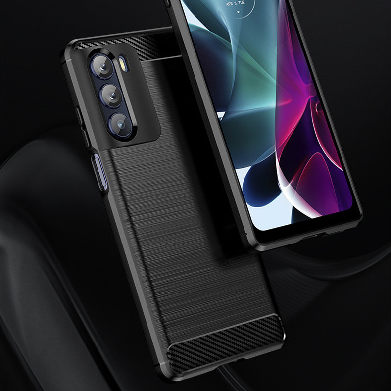 Funda protectora Moto G20 fibra carbono cepillada