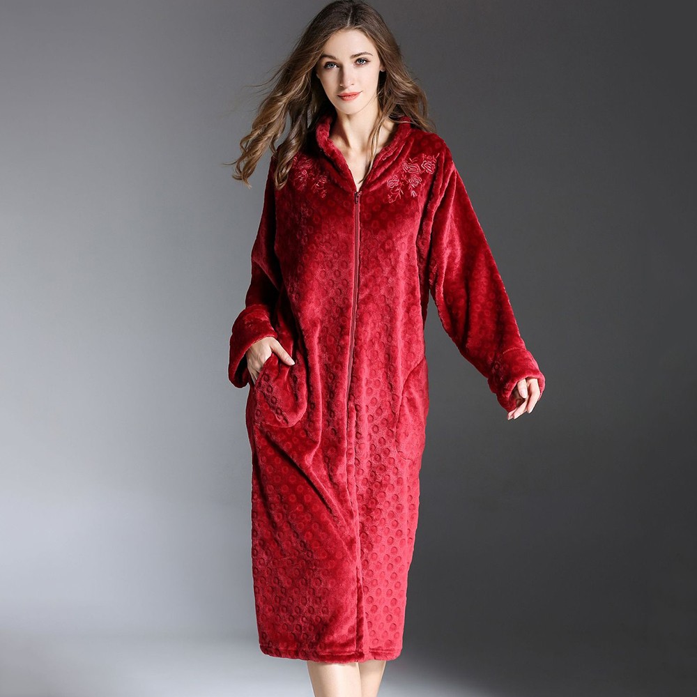 Title 10, Flannel Nightdress With Exquisite Embroidery An...