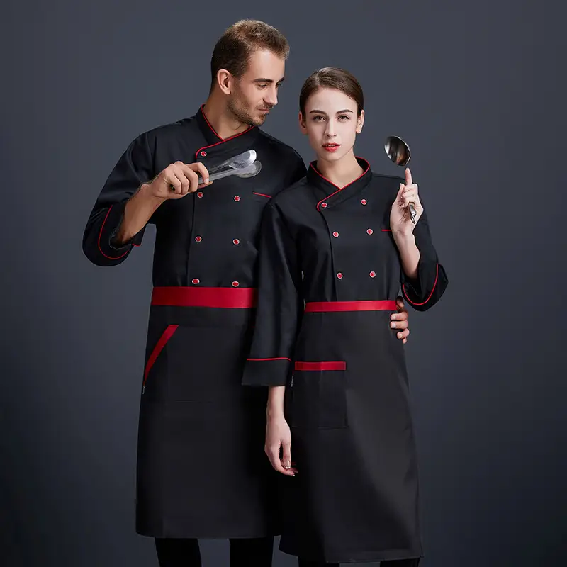 Chef's Overalls Long Sleeve Kitchen Clothes