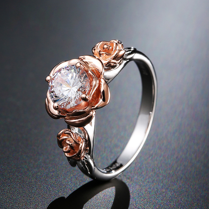 Title 3, Anillo cerrado de diamantes rosa único y elegan...