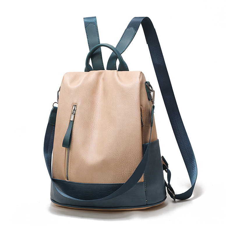 Backpack Ladies Leather Harajuku Western Soft Leather Casual Trendy Backpack