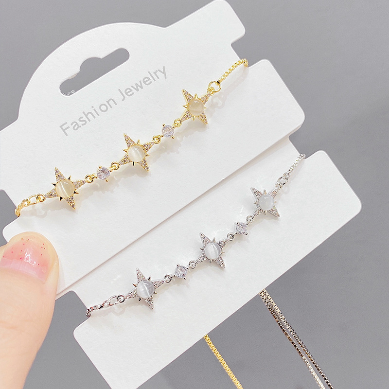 Stone Eight-pointed Star Pull Bracelet Female Personality Fashion