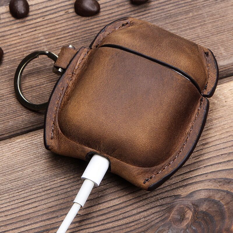 Crazy Horse Leather Case Wireless Bluetooth Headset - Image 3