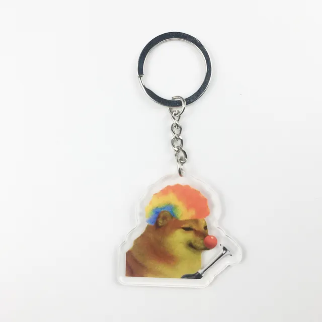 Cartoon Cute Dog Crying Acrylic Transparent Keychain Rainbow Dog Keychain - Shop at LoveMi