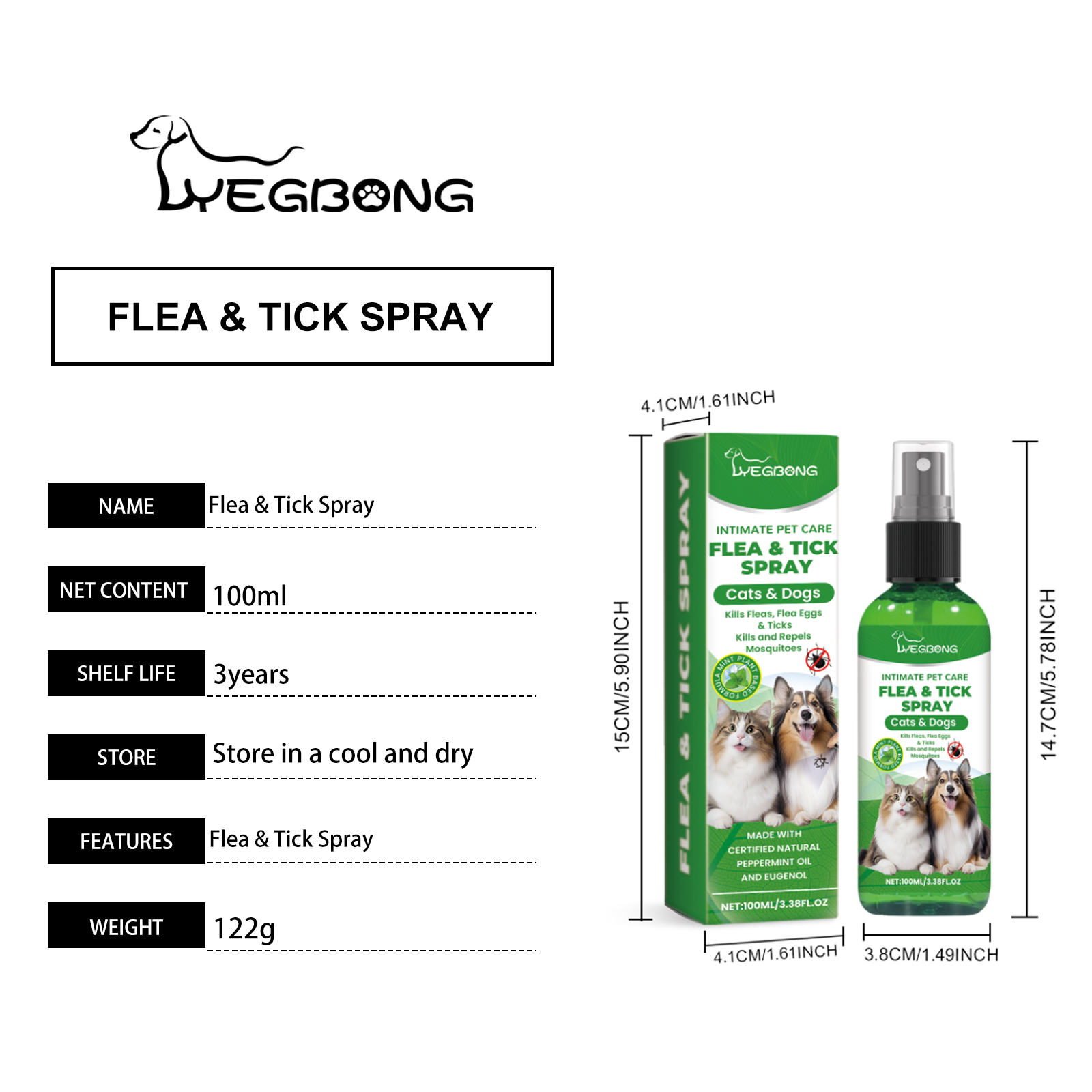 Natural Flea & Tick Spray For Dogs & Cats, Plant-Based Pest Repellent Kills Fleas, Ticks, Lice & Mites — foto 7