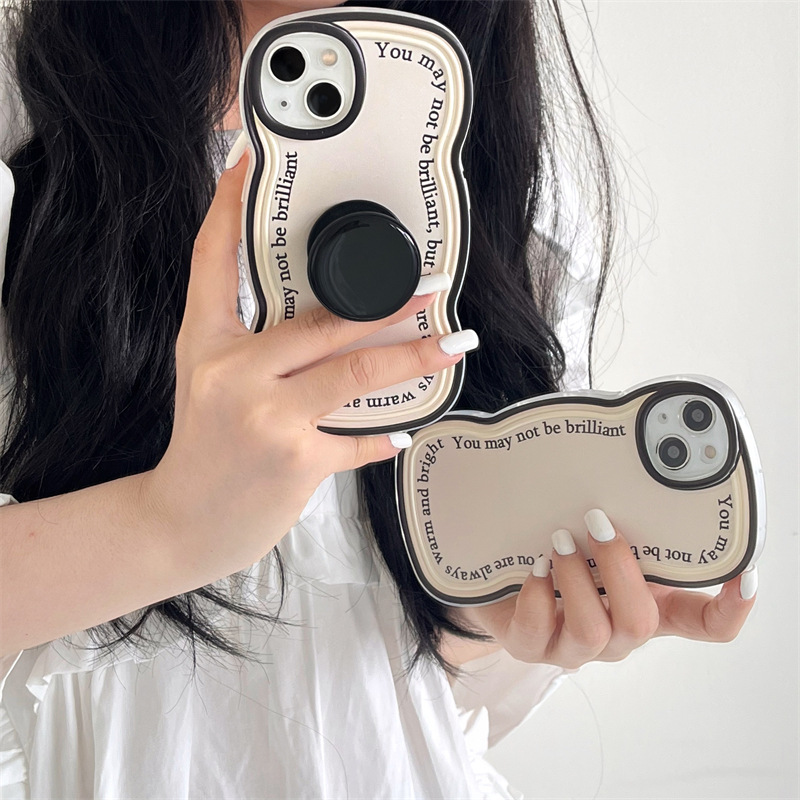 Ring English Twist Bracket Mobile Phone Case - Image 5
