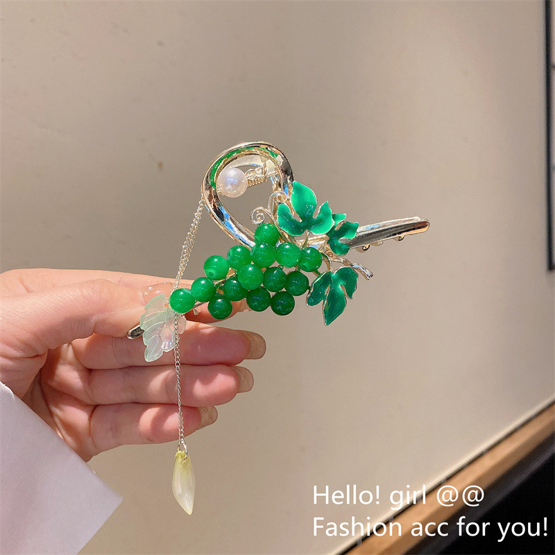 New Fruit Hair Accessories Ancient Style Accessories Grab Clip Green Grapes - Shop at LoveMi