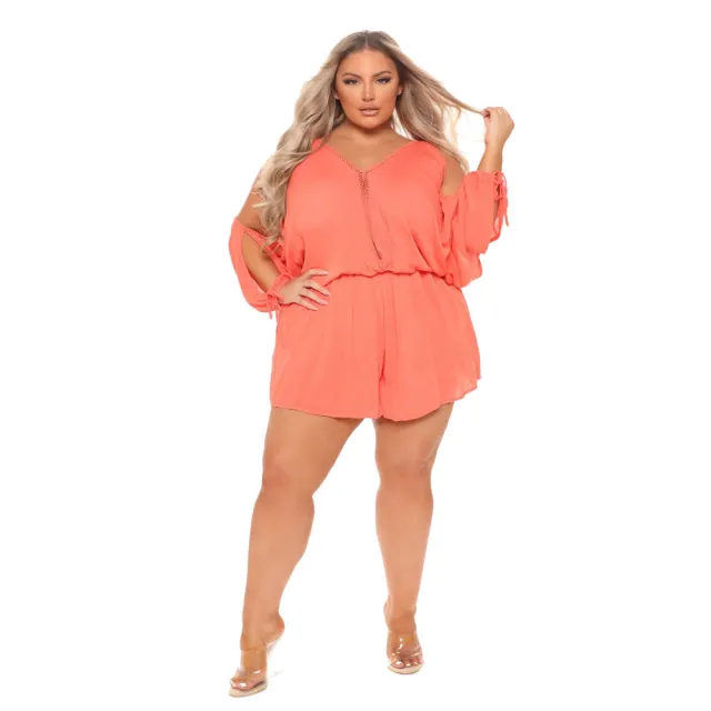 Sunscreen Loose Doll Sleeve Solid Color Casual Jumpsuit Orange - Shop at LoveMi