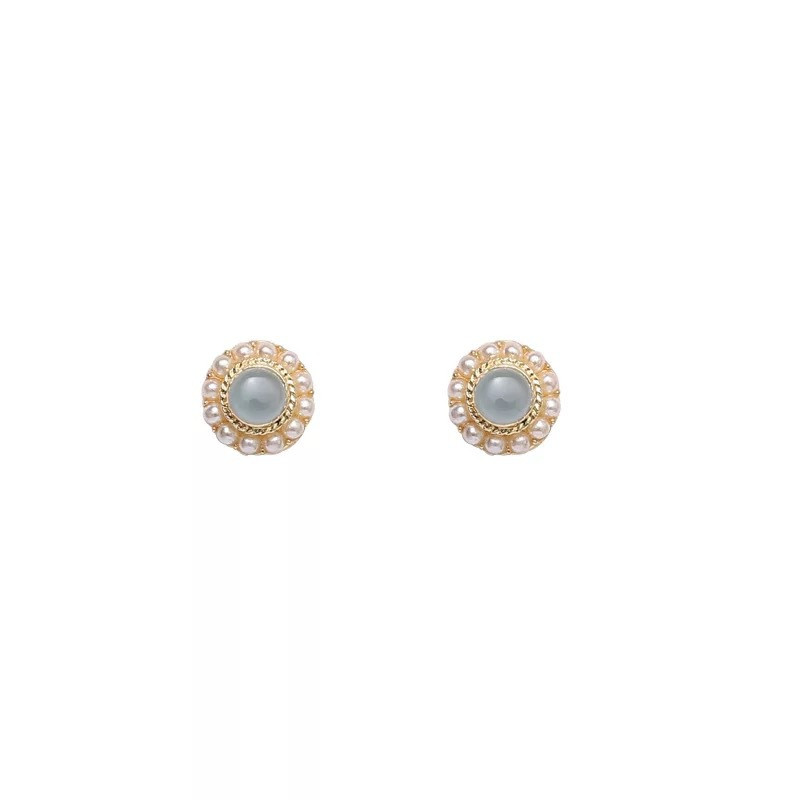 Ear Clip French Court Pearl Sapphire
