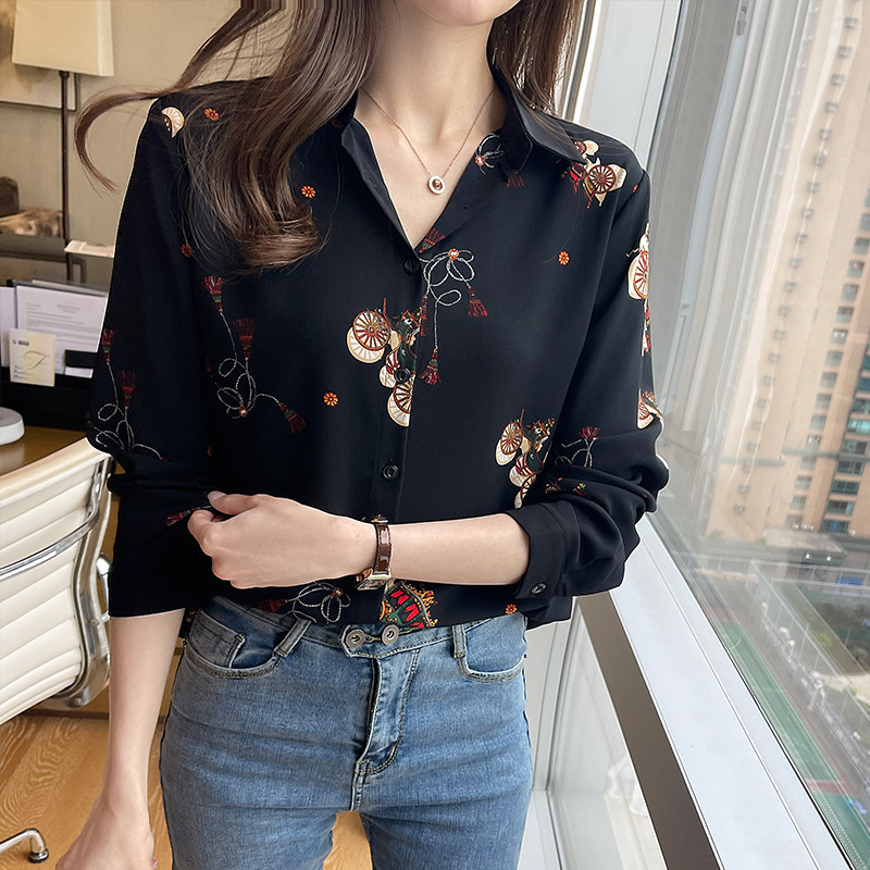 New Korean Style Plus Size Loose Long-sleeved Shirt