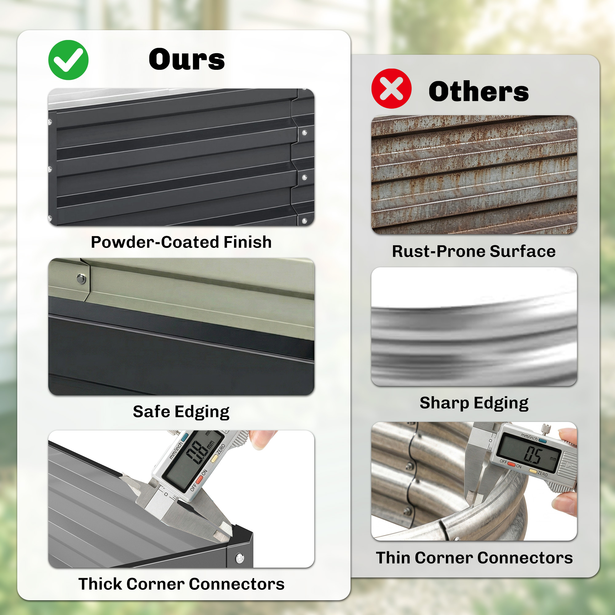 Garden Elevated Flower Beds, Galvanized Outdoor Planting Boxes, Suitable — image 5