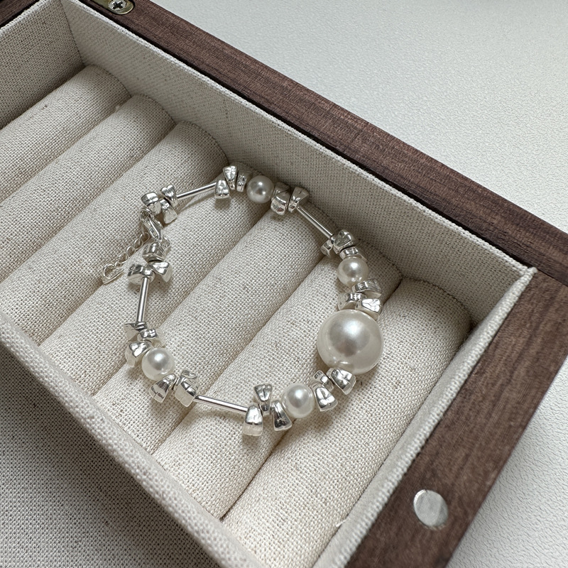 Title 3, S925 Sterling Silver Irregular Pearl Bracelet