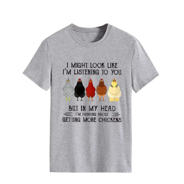 Simple Round Neck Pullover Blouse Print T shirt Light Grey - Shop at LoveMi