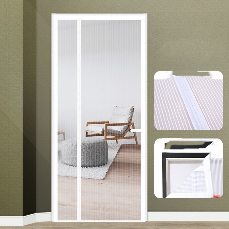 Magnetic Hands-Free Mesh Screen Door – Self-Sealing High-Density Insect Screen, Easy Tool-Free Installation, Pet and Kid-Friendly Magnetic Closure for Fresh Air and Bug Protection