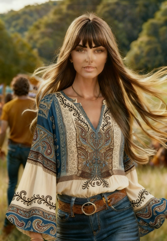 Women's Bohemian Retro Floral T-Shirt