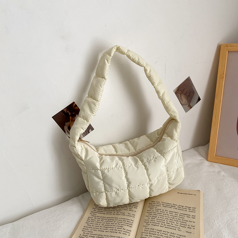 Lingge Embroidery Underarm Bag Niche Design Simple Dumpling Bag
