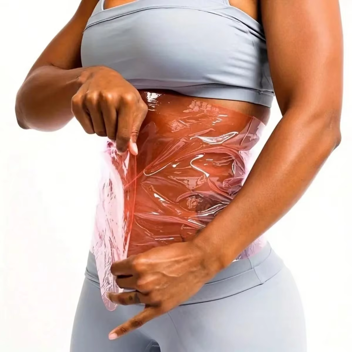 Custom Reusable PVC Slim Film Sauna Sweat Wrap Slimmer Waist Trainer Body Shaper Belt Lose Weight Leg Waist Body