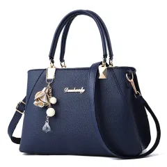 New Fashion Women's Lychee Pattern One-shoulder Handbag - Blue - View 1