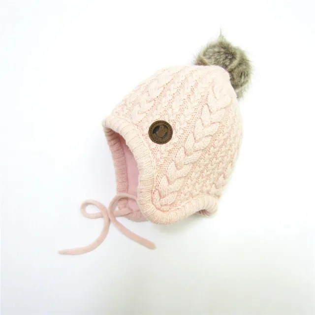 Warm And Windproof Woolen Hair Ball Ear Pink - Shop at LoveMi
