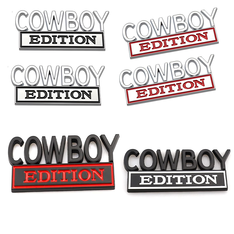 2pack Cowboy Edition Emblems, Seabee Emblem 3D Badge Decal Car Truck SUV,Refrigerator Sticker,Window Display Stickers,Bicycles, Laptops, Fridges