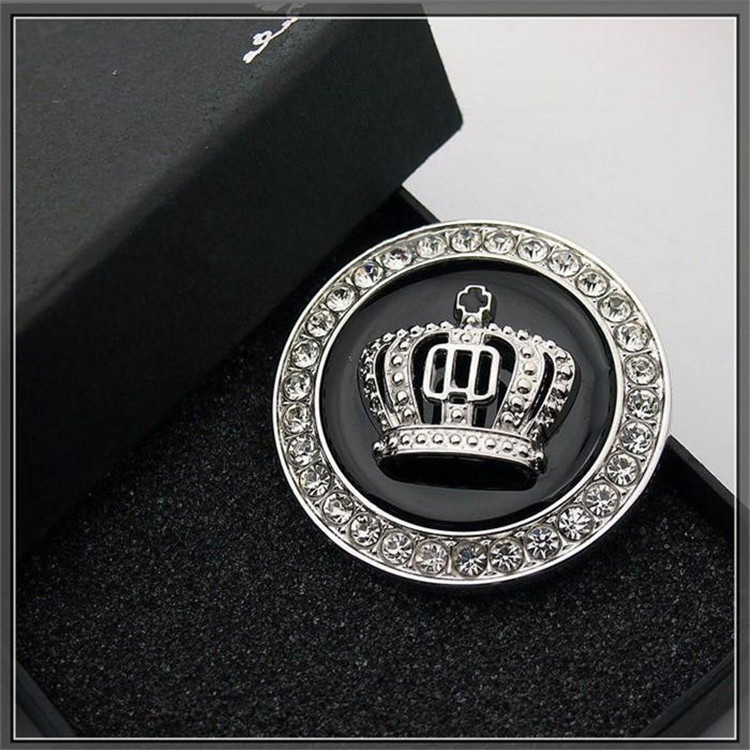 Car Metal Car Logo Crown Head Logo Modification Sticker Diamond-studded Body Sticker