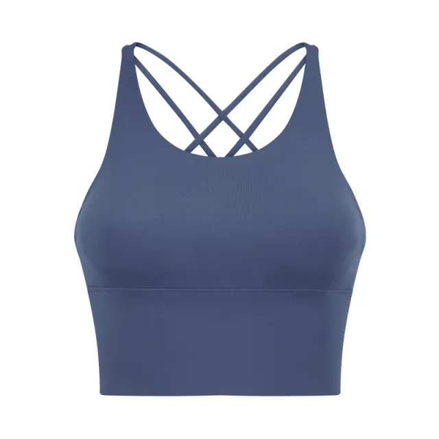 Backless Fitness Bra Small Suspenders Solid Color Lilac Grey - Shop at LoveMi