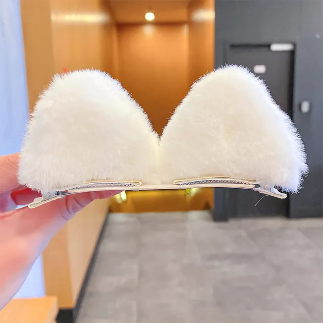 Cos Props Korean Hair Accessories Plush Hairpin White - Shop at LoveMi