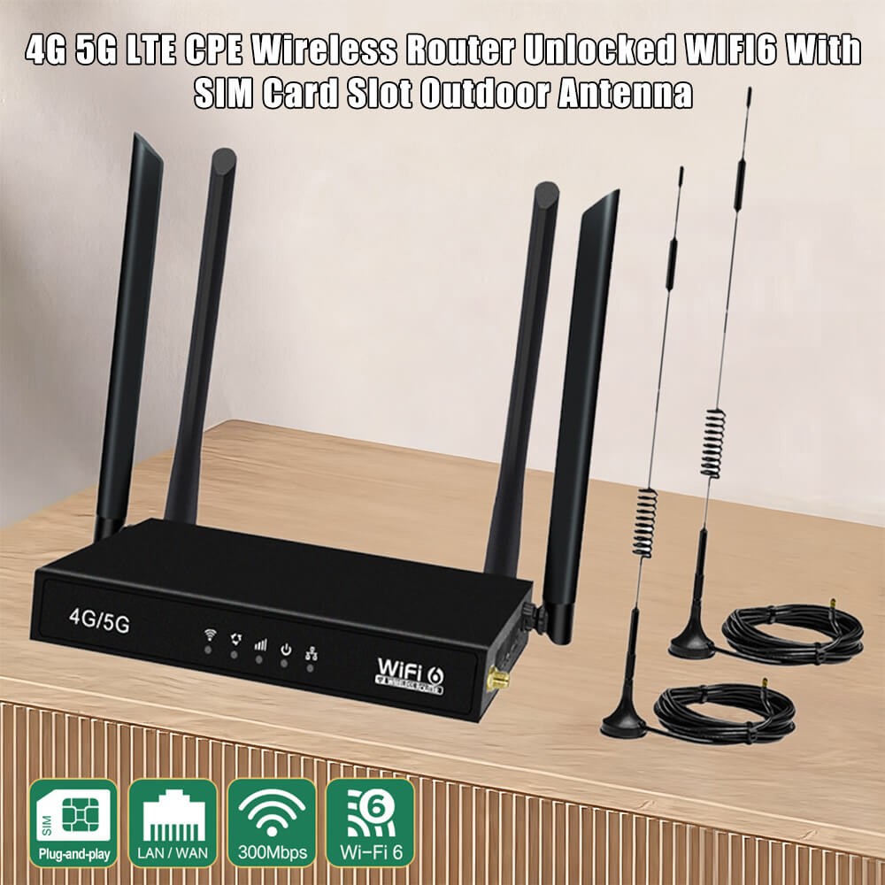 4G 5G LTE CPE Wireless Router Unlocked WIFI6 With SIM Card Slot Outdoor Antenna 13