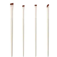 Angled Eyeliner & Brow Brush Set Ultra Thin Precision Brushes For Gel Liner & Brows. Includes Leather Case - Without Leather Case - View 1