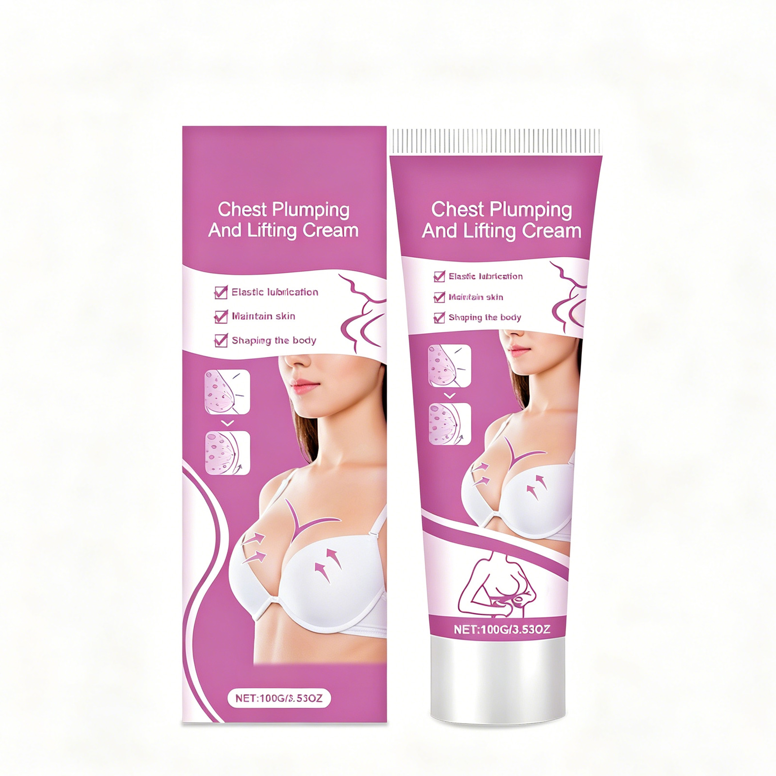 Chest Plumping Lifting Massage Cream, Breast Firming Moisturizing Care Lotion For Women, Deep Hydrating Shaping Bust Cream With Vitamin E & Soy Protei