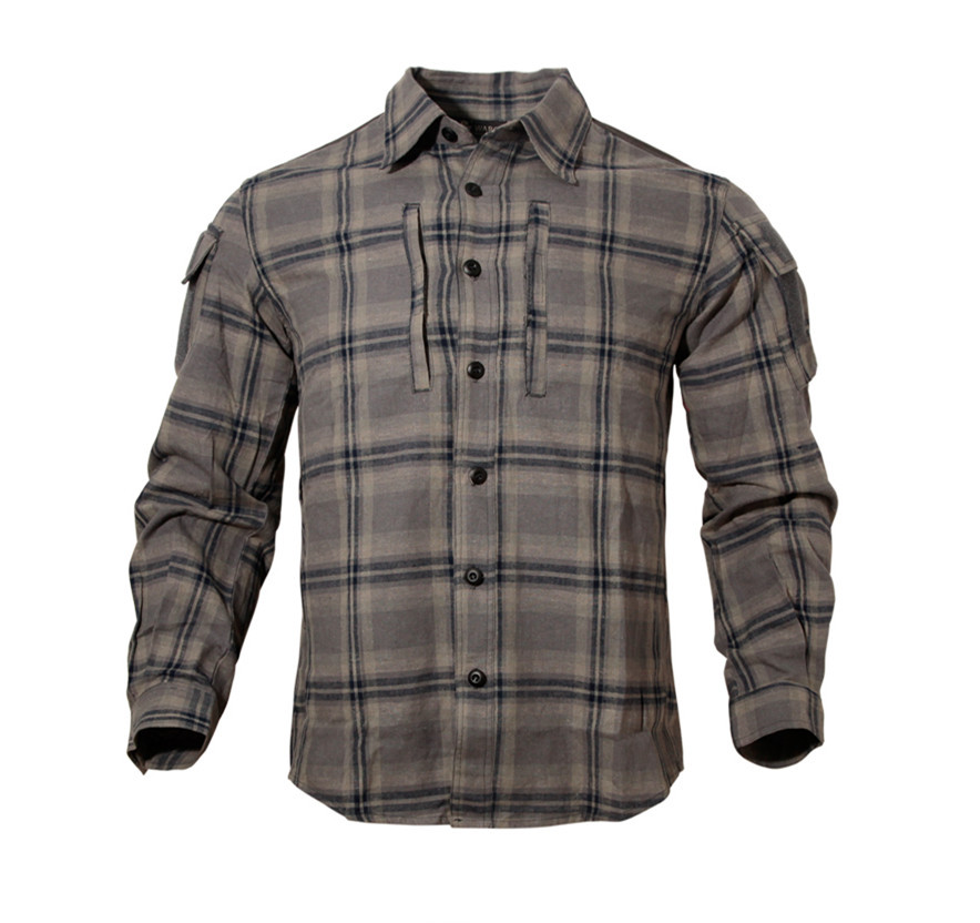 Free Man Plaid Shirt Long-sleeved Loose Plaid Shirt European And American Plaid Shirt Mid-length