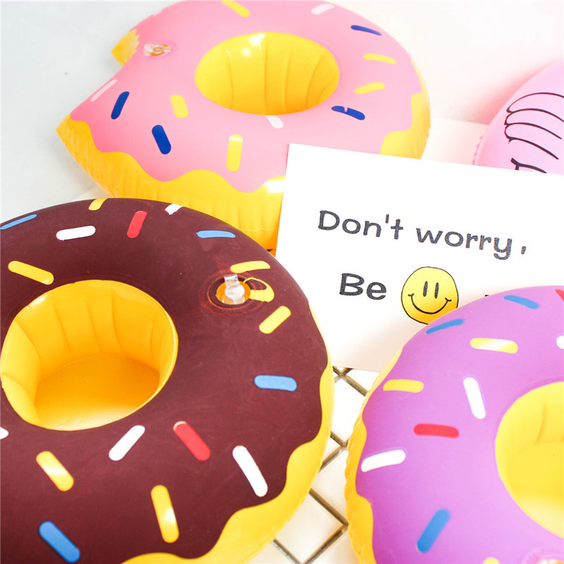 Donut Cup Holder Inflatable Water Coaster Floating Beverage Cup Holder