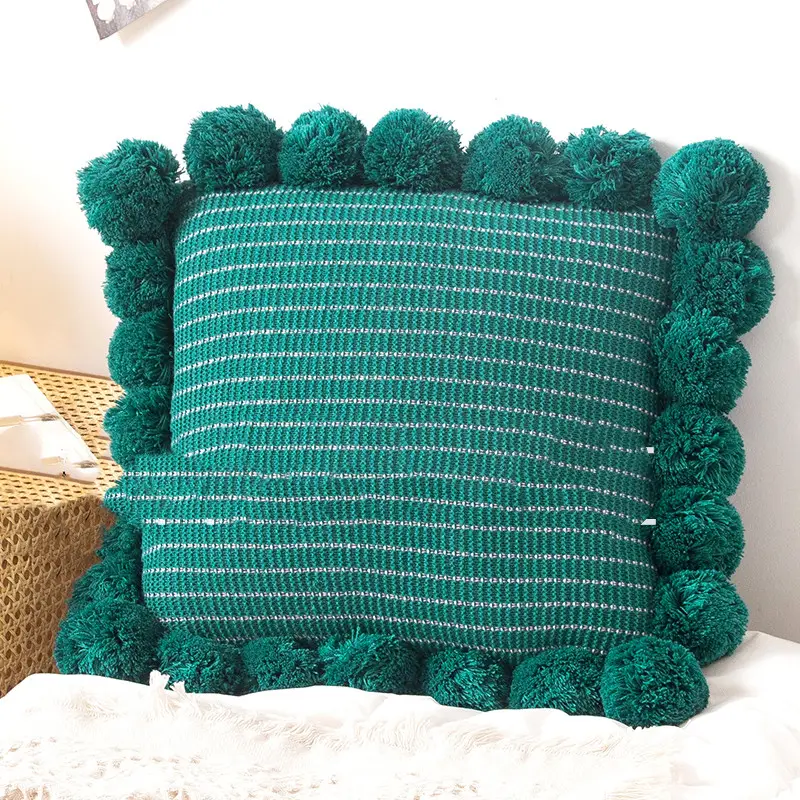 Throw Pillow Bed Sofa Cushion Waist Knitted